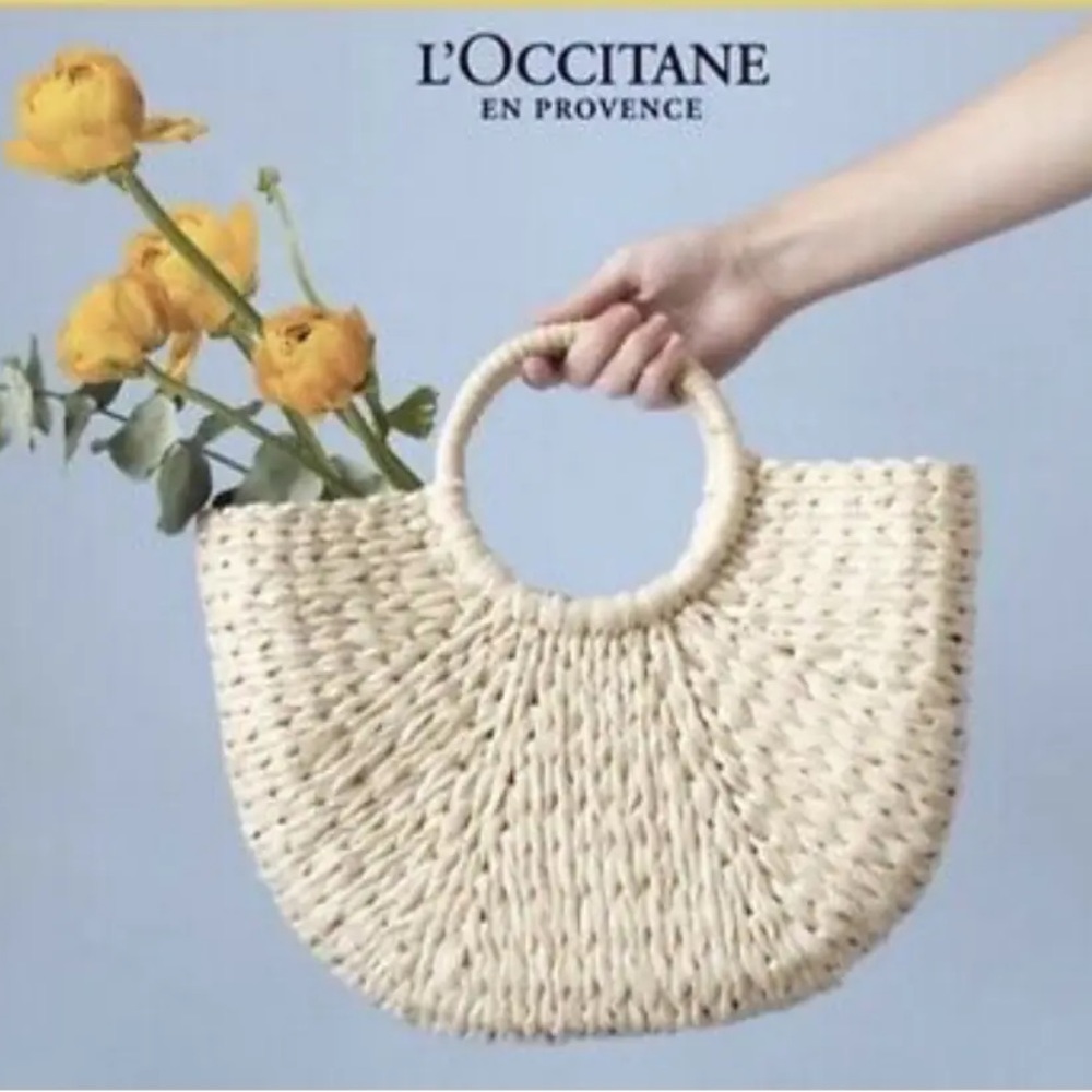 NWT L’Occitane Handmade Woven Straw Bag